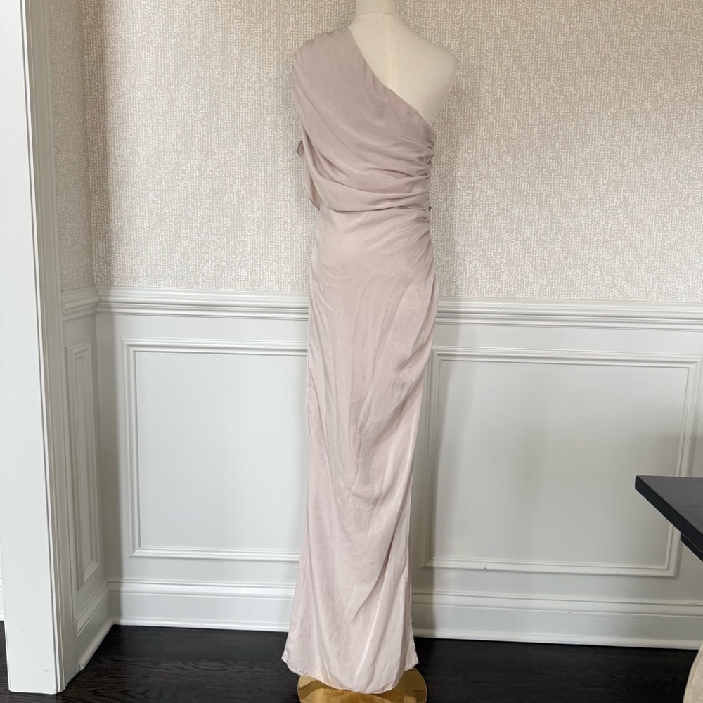 Lovers + Friends Hayden Gown One-Shoulder Long Women's Dress in Champagne Beige - Picture 9 of 10